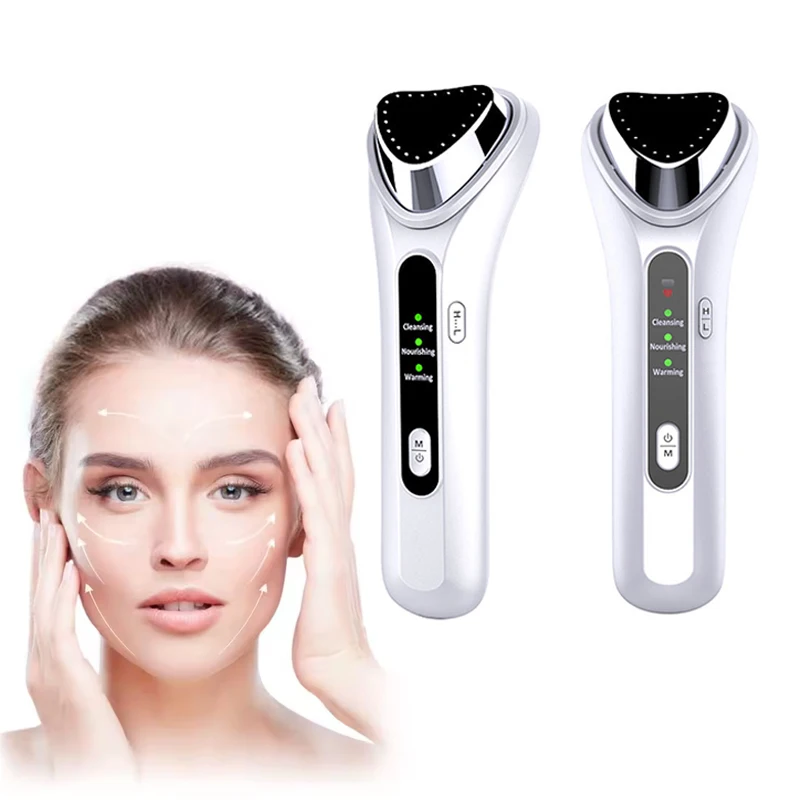Nouveau Mini Machine à ultrasons Micro courant Instrument de beauté du visage raffermissant soins de la peau outil Anti-rides