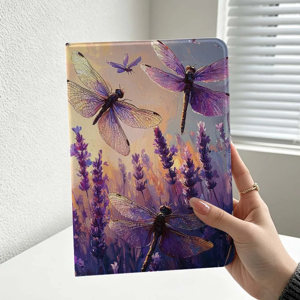 Purple Dragonfly Lavender Cover For iPad Pro Air mini 7 6 5 4 3 2 1 9gen M5 M4 11th 10th A17 Pro A16 Soft Inch Tablet Case