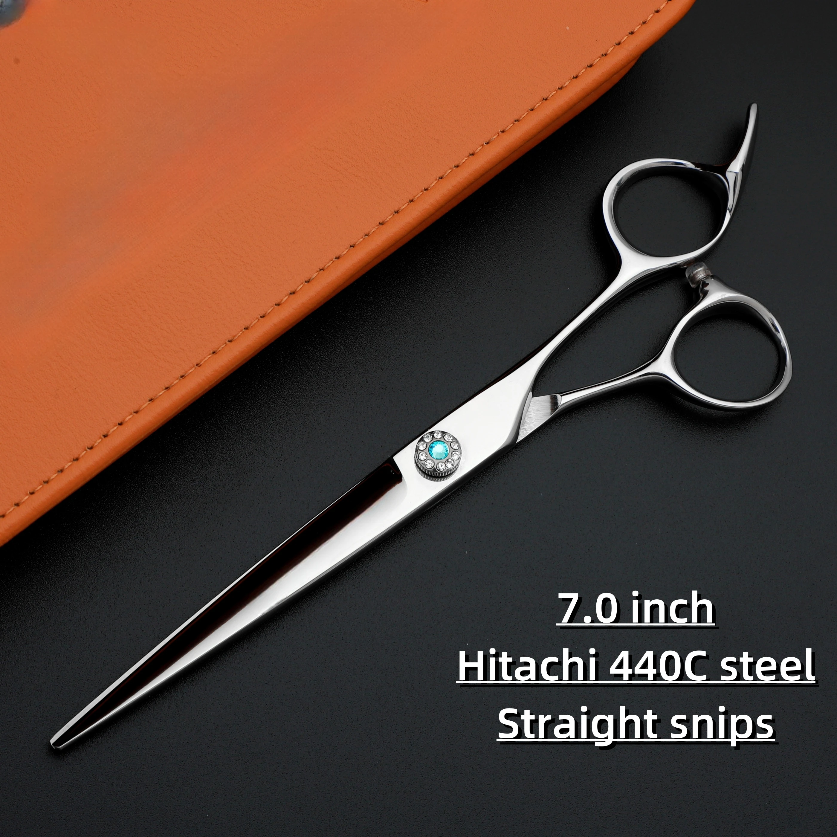 Professional hairdressing scissors，Hitachi 440c steel，Set of 5.5-6.0-6.5-7.0 inches ，High quality barbershop hair cutting tools