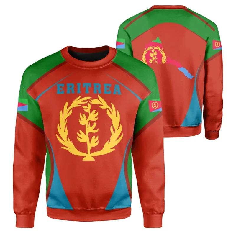 Eritrea Flag Map Graphic Sweatshirts For Men Clothes Fashion Women Sweater Casual Male Streetwear Autumn Pullovers Boy Tracksuit