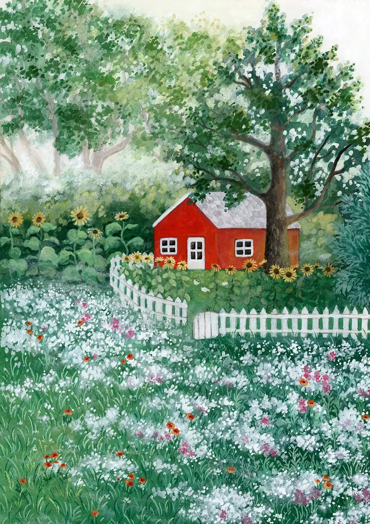 Nordischer Herbst-Winter Waldmädchen Cartoon Minimalistischer Druck Leinwandgemälde für Wohnzimmer Moderne Ästhetik Wohndekoration