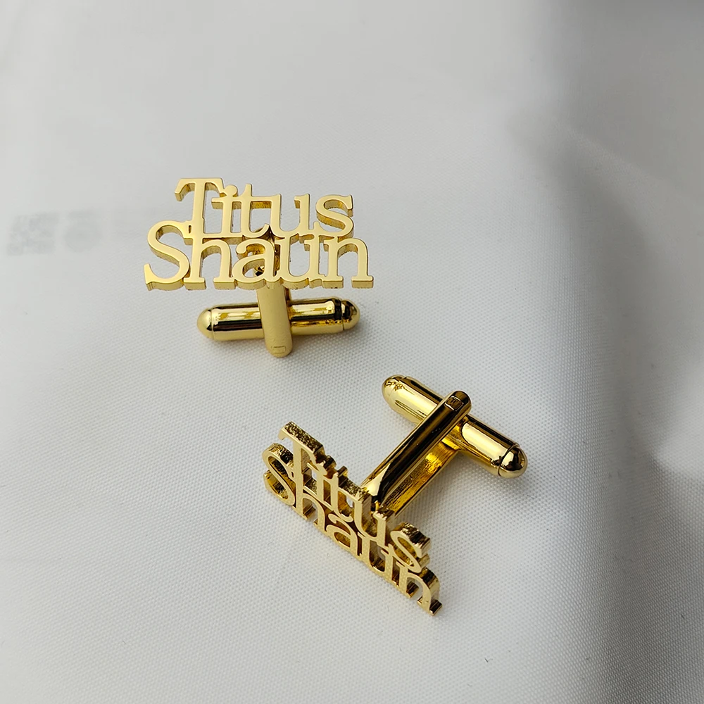 Custom Name Letter Cufflinks para homens, botões, camisa acessórios, presentes de casamento, novos