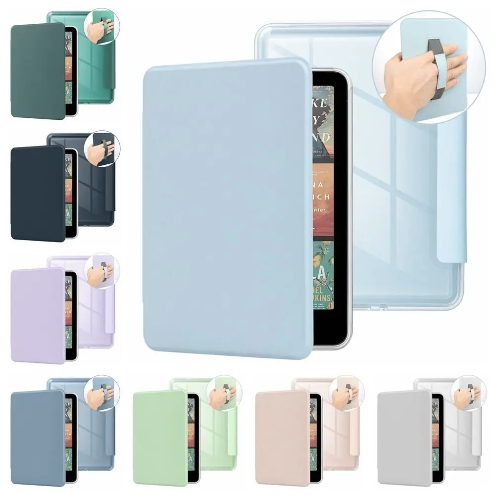 Hand Support Case Acrylic Back Shockproof e-Reader Cover Leather for Kindle Paperwhite 12th Generation/ Colorsoft 2024 7 inch