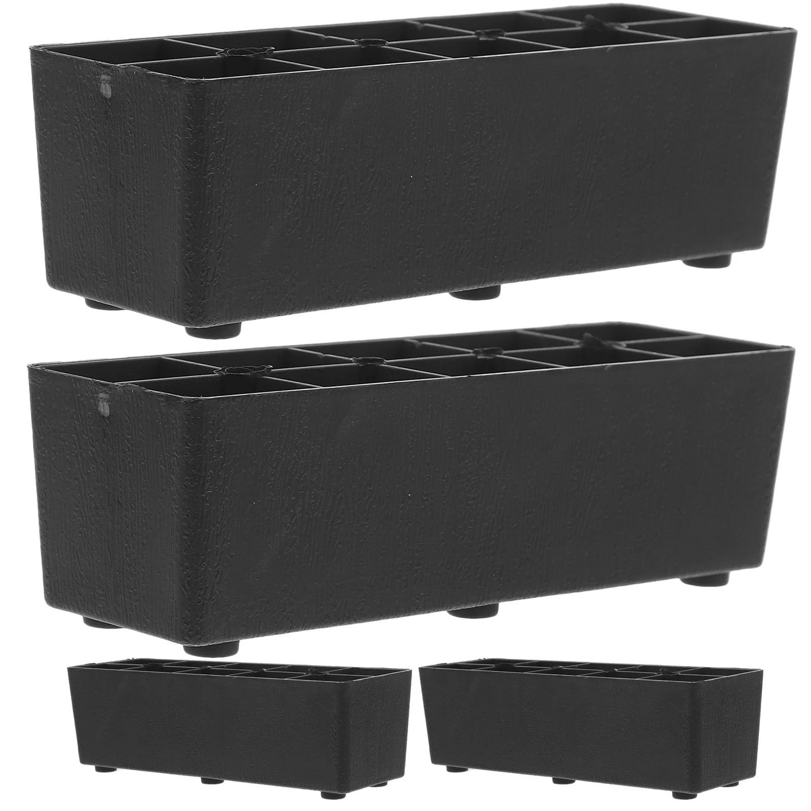 4 Pcs Plastic Support Feet 7 5cm Black Bed Sofa Risers Furniture Lifts Anti Scratch Safe Storage Space Increase Table Desk Chair