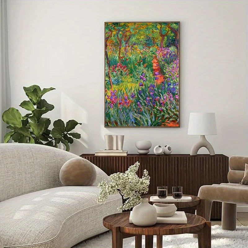 Monet-stijl Iris Garden Art Jigsaw Puzzle Volwassen impressionistische schilderkunst Thema Intellectueel spel Home Decor Puzzelspeelgoed