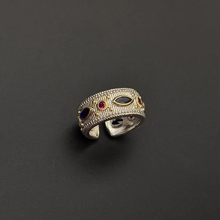 Women's Minimalist 925 Sterling Silver Red Zircon Ring