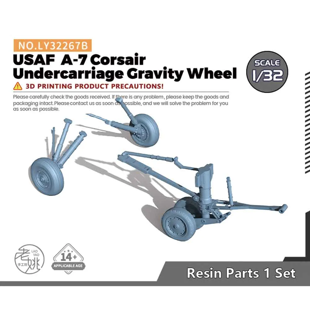 Yao's Studio LY267B 1/32 Model Upgrade Parts USAF  A-7 Corsair Undercarriage Gravity Wheel WWII WAR GAMES