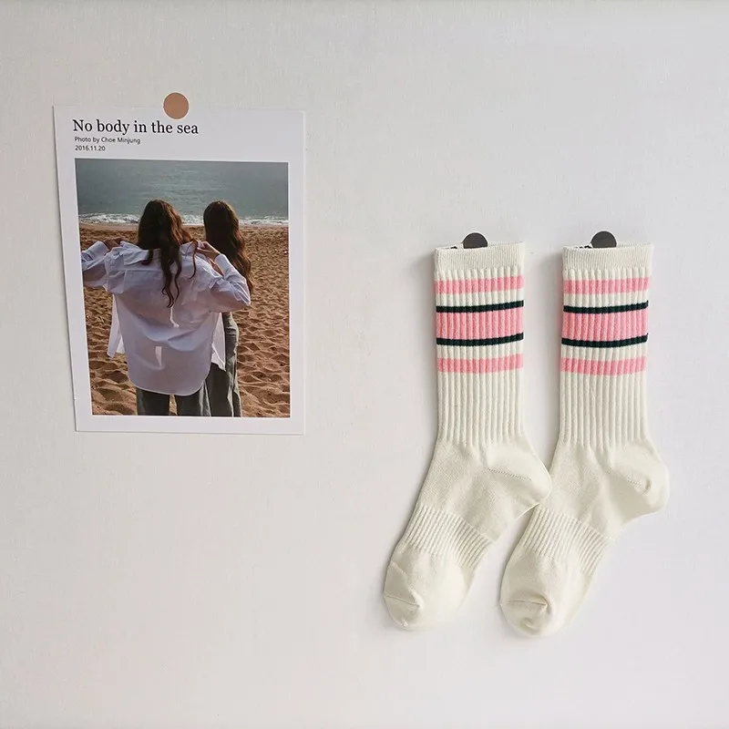 

5 Pairs Men Parallel Bar Striped Socks Versatile Fashionable Creative Soft Comfortable Lightweight Casual Medium Length Socks