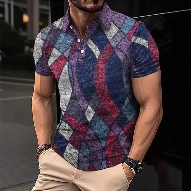 Men's Casual  Shirt 2025tk Air Defense Lor Art Series Cool Feeling Three Acetate Fiber City Walk Clean Fit Style
