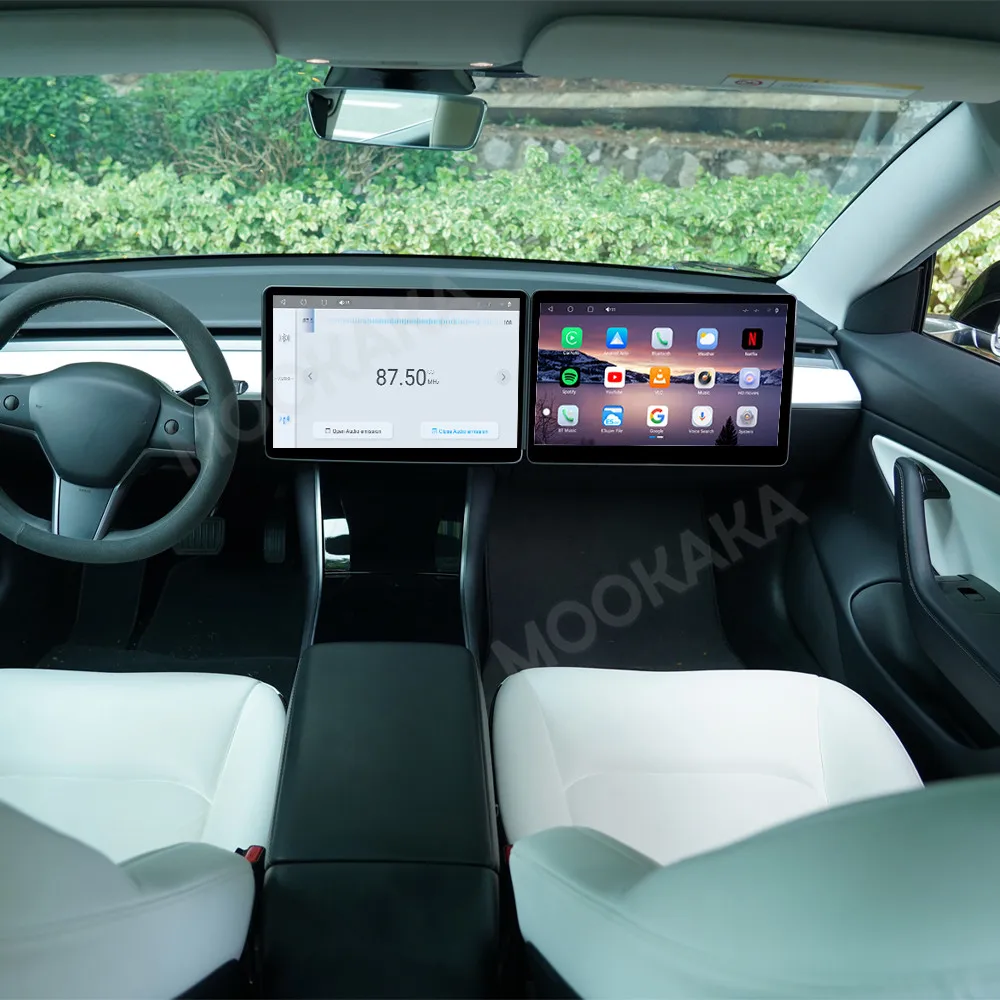 Co-pilot 15.6 Inch Screen Carplay For Tesla Model 3 Y 2019~2024 Car Multimedia Player Panel Display Unit Android 13 Monitor