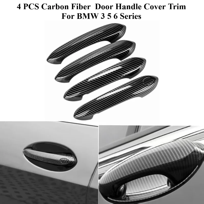 

4 PCS Carbon Fiber Outside Exterior Door Handle Cover Trim For BMW 3 5 6 Series G20 G30 G31 G32 G01 G02 G05 G06 X3 X4 X5 X6 X7