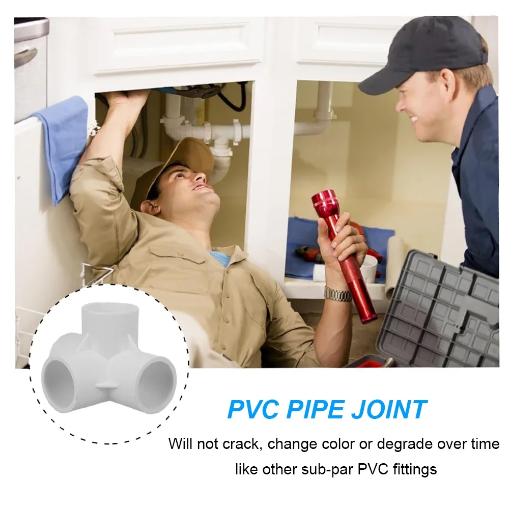 5PCS 20/25/32/40/50mm 4 Ways PVC Water Pipe Connector Fittings Home Garden Irrigation Aquarium Water Tube Fittings Joint Adapter