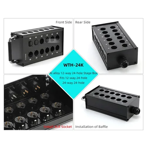 Imagen 2 del producto Caja de Cable de aleación en blanco multicanal, 4 vías, 8/12/16 canales para Audio de escenario XLR, caja de conexión de señal de Cable macho y hembra