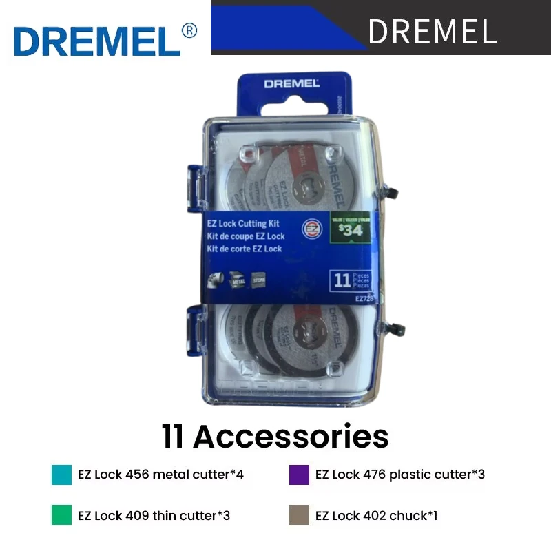 Dremel-ミニ丸鋸刃、回転工具セット、工具付属品、金属、木材、セラミック、タイル用カッティングディスク、684-01、ez688