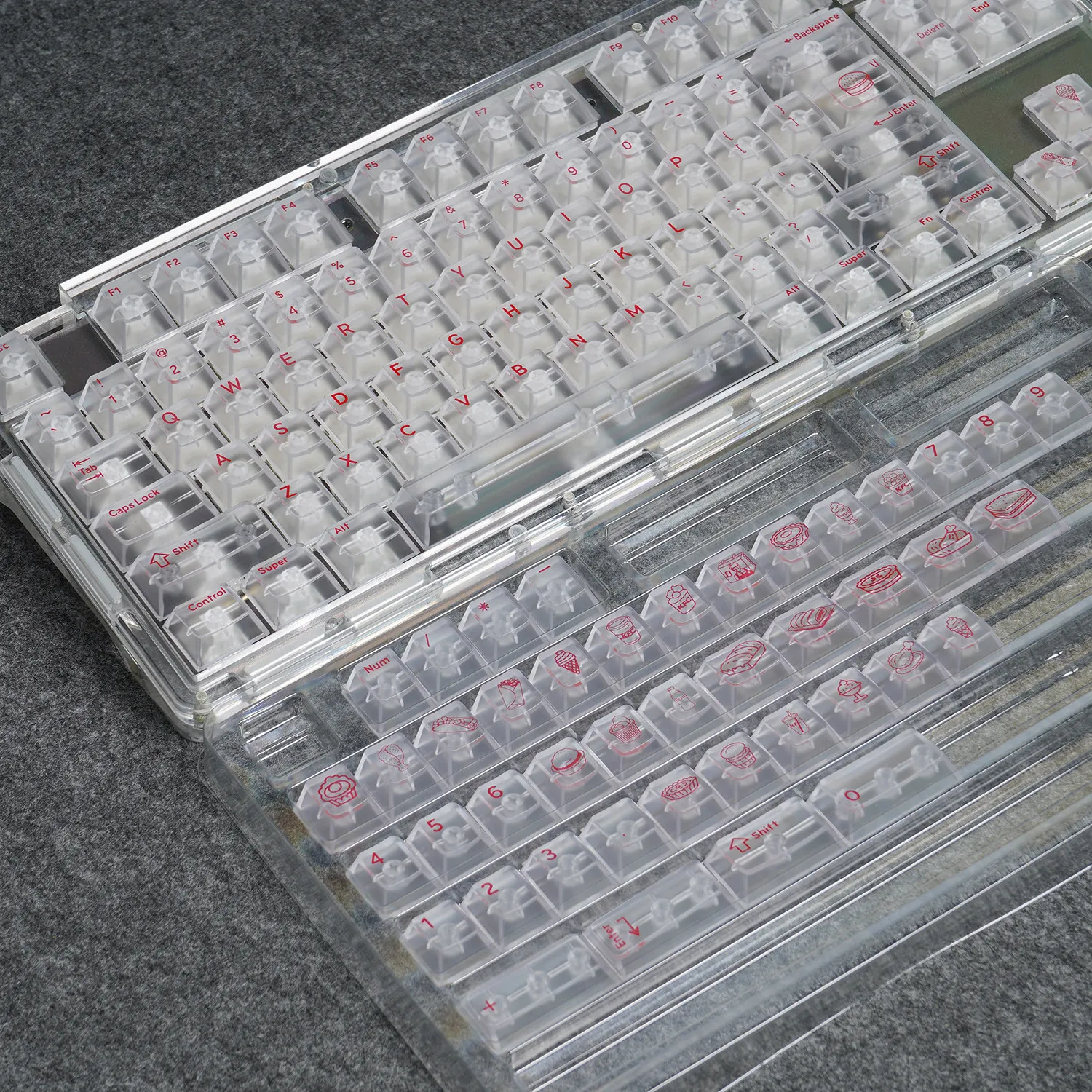 

Transparent keycap ABS material small full set of keycaps mechanical keyboard special keys