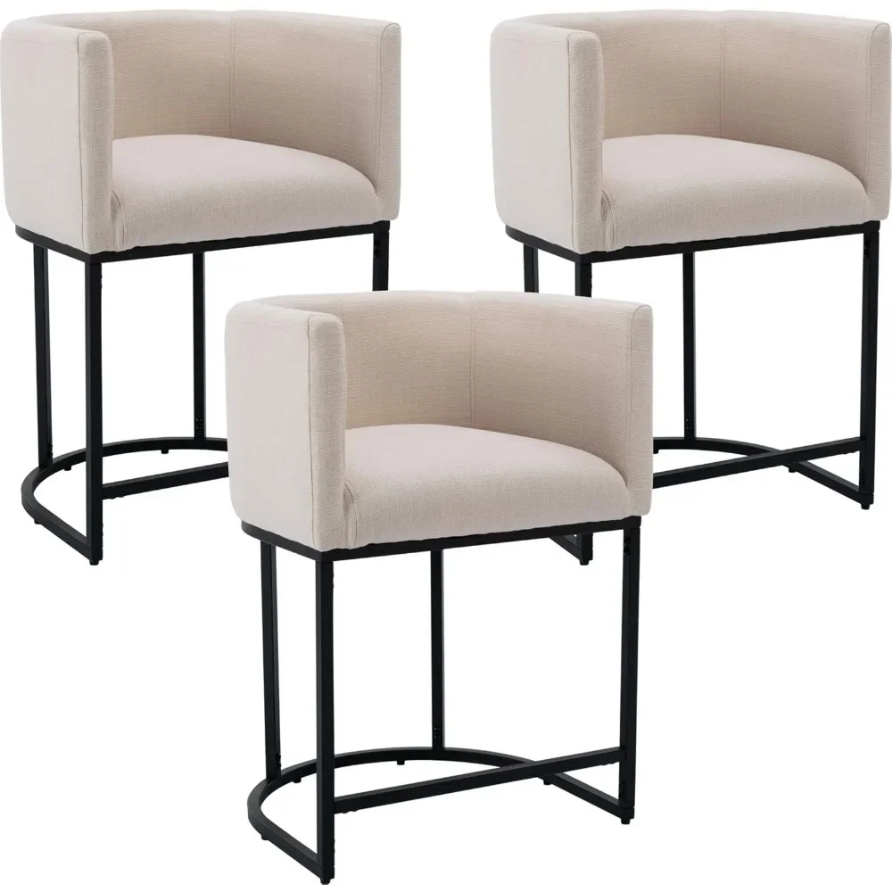 Modern Counter Height Linen Upholstered Bar Stools Set of2, 24