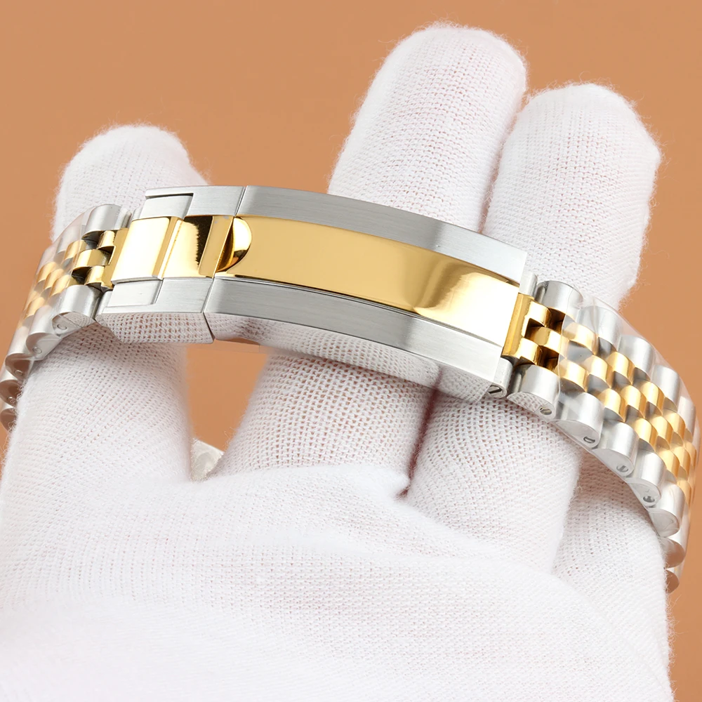 Flat Edge 36mm 39mm Silver NH35 Watch Case Waterproof Fit DATEJUST NH35 NH36 Movement Hight Quality Solid Jubilee Watchband