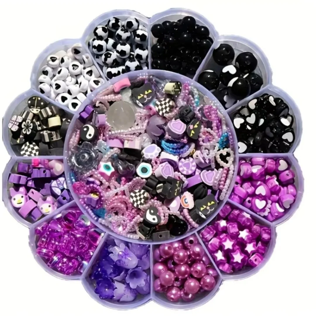 13 Gitter mit 0,6-2,6 Zentimeter großen, farblich gemischten Acrylperlen, DIY-Herstellung von Armbändern, Halsketten, Ringen usw. – Detail 7