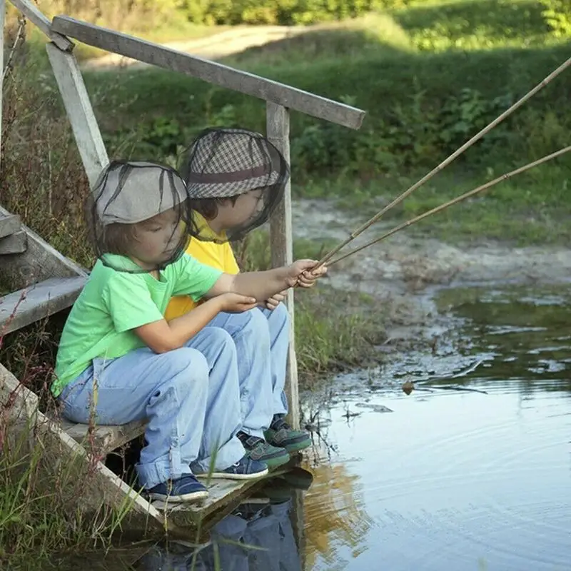 M6CD 4 قطعة البعوض درع القبعات غرامة شبكة المعاوضة تنفس قبعة صيد صافي للنشاط في الهواء الطلق الحشرات منع #2