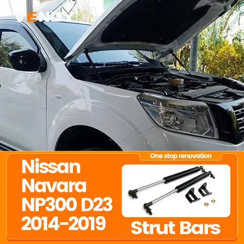 Puntal de capó delantero para Nissan Navara NP300 D23 2014-2019 2 uds barras de soporte de elevación amortiguadores de resorte de Gas varilla de cubierta de motor