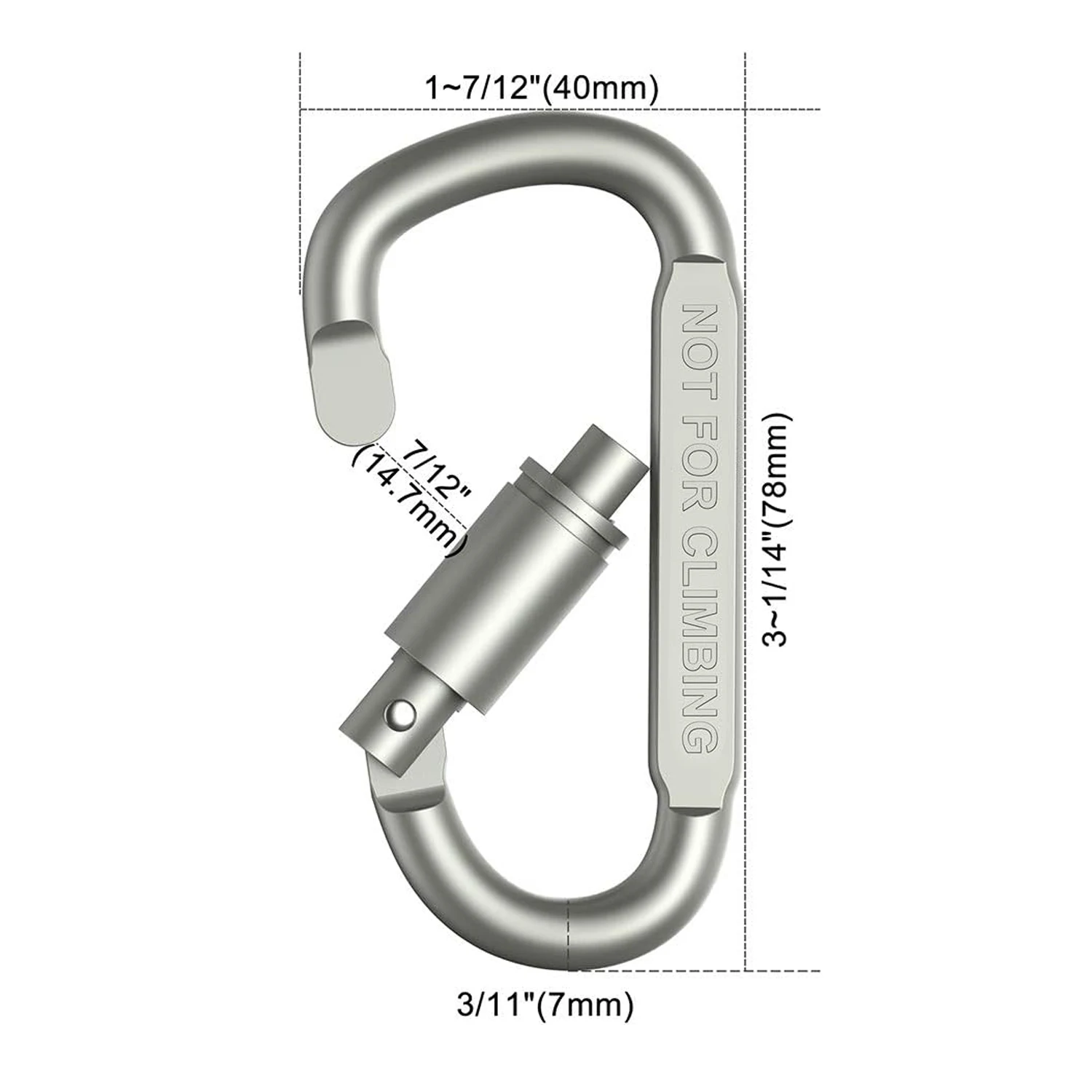 Juego de mosquetones de aleación de aluminio para llaveros, mosquetones tácticos de supervivencia EDC para acampar al aire libre, 4-6 piezas