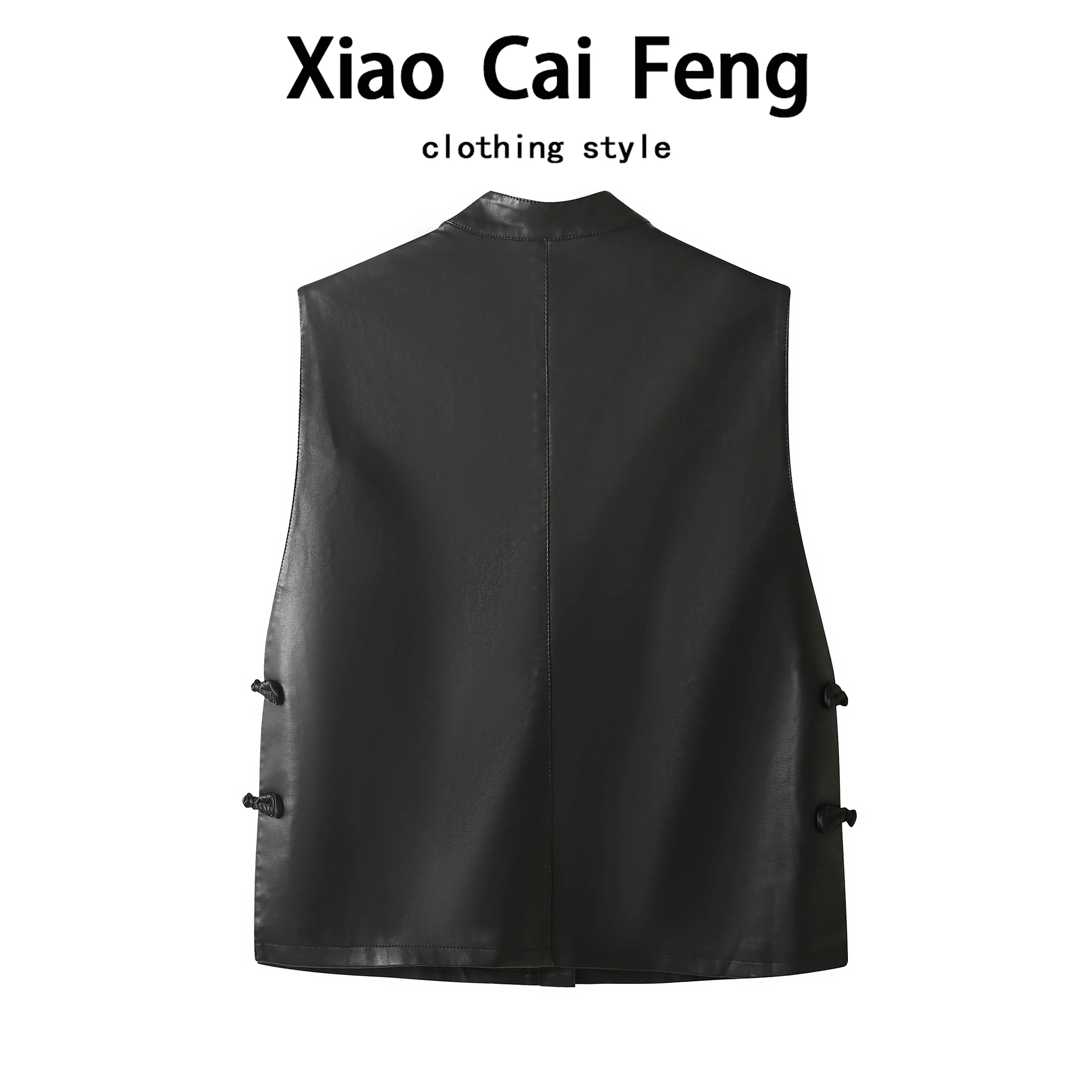 Nowa chińska moda: skórzana kamizelka z guzikami, damska, jesienna, modna, uniwersalna, do noszenia warstwowo.