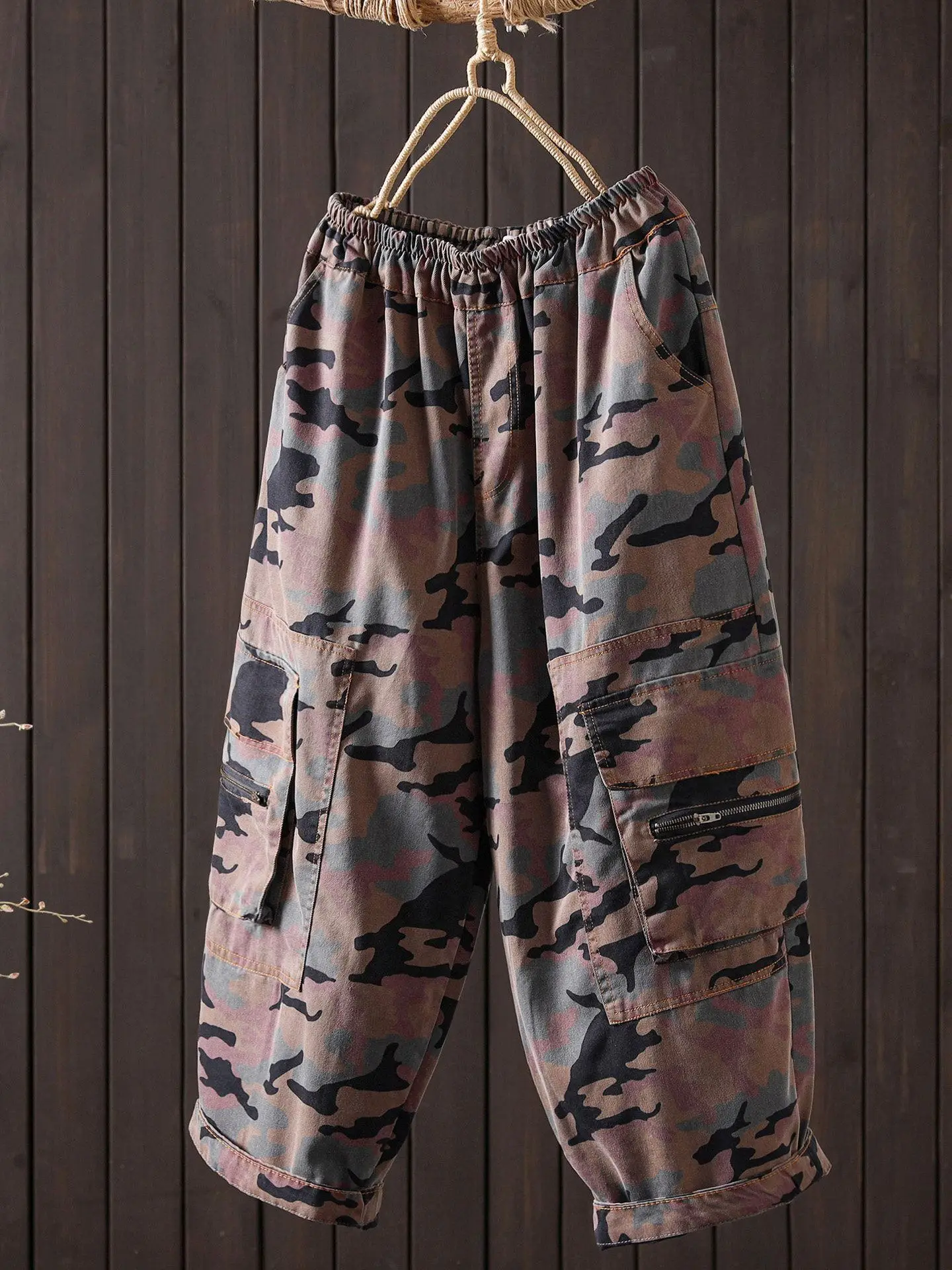 Spring and Autumn New Women's Jeans Loose Printed Haren Pants
