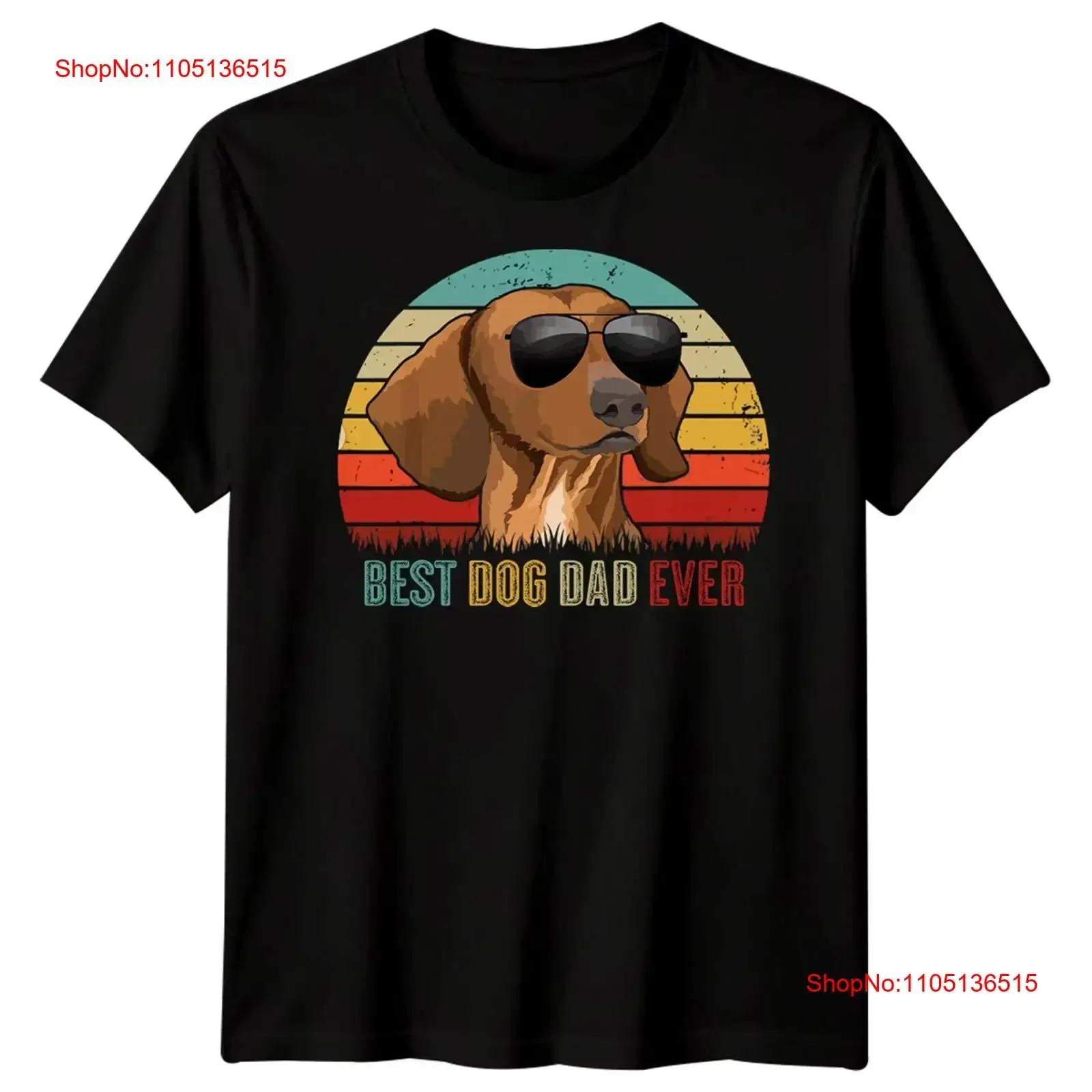 

Men Dachshund Best Dog Dad Ever Funny Fathers Day T Shirt Papa Life FD vintage Washed Comfortable Stretched Soft homme