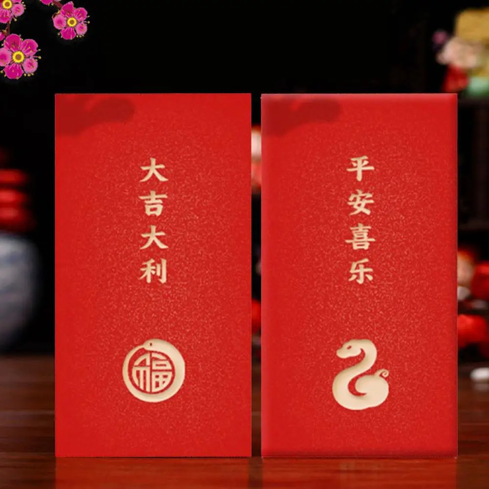 Durable Paper Envelopes 2025 Chinese Snake Lunar New Year Packets 10 Pcs Blessing Lucky Money Envelopes for New Year for Money