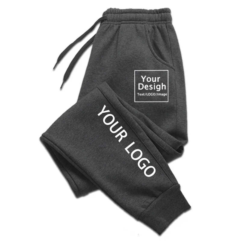 New Custom Logo Long Pants Men Your Own Design DIY Jogger Sweatpants Gym Trousers Running Workout Jogging Casual Sport Pants