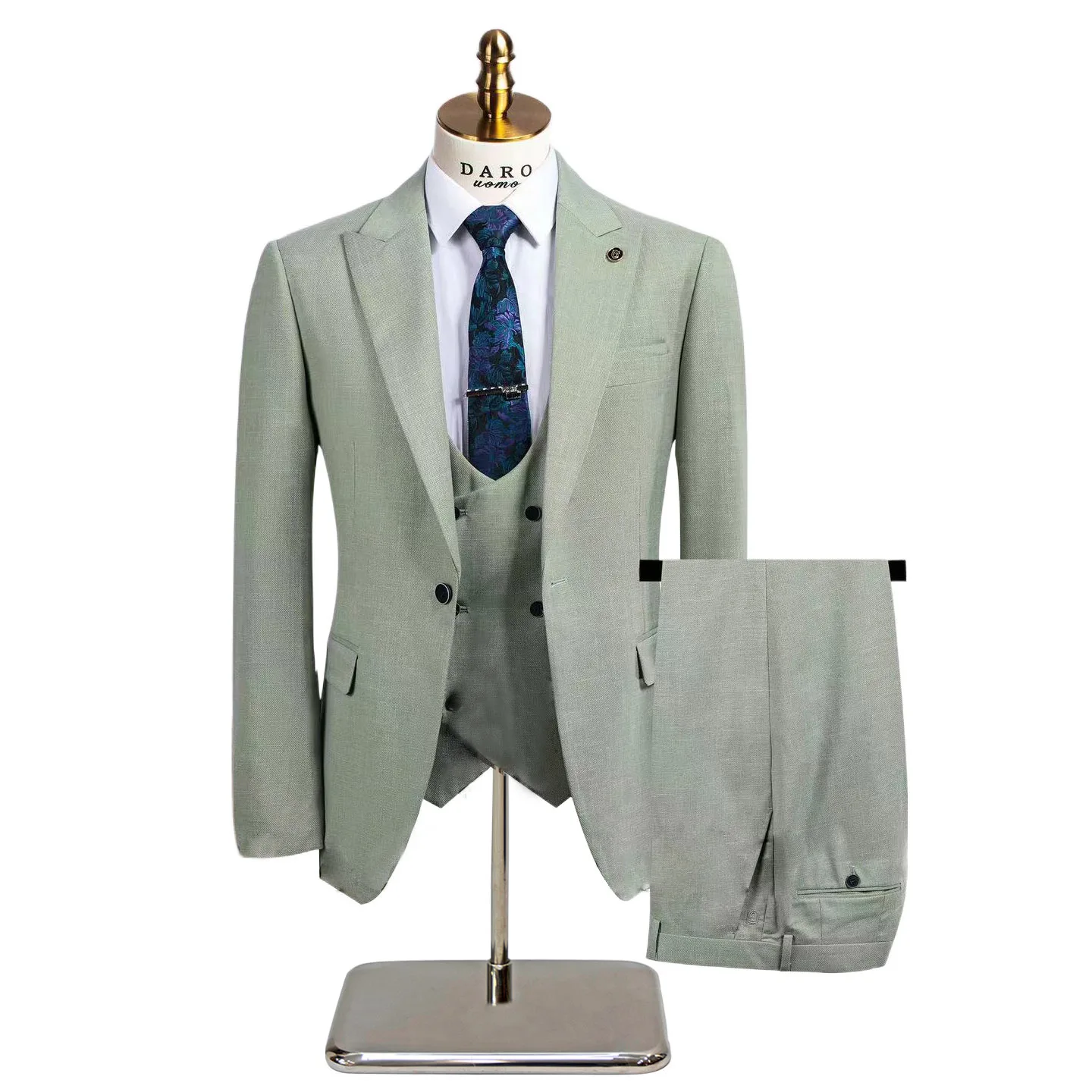Hochwertiges, modisches und stilvolles Business-Casual-Hochzeits-Dreiteiler-Set für Herrenanzüge und Abendkleider im britischen Stil