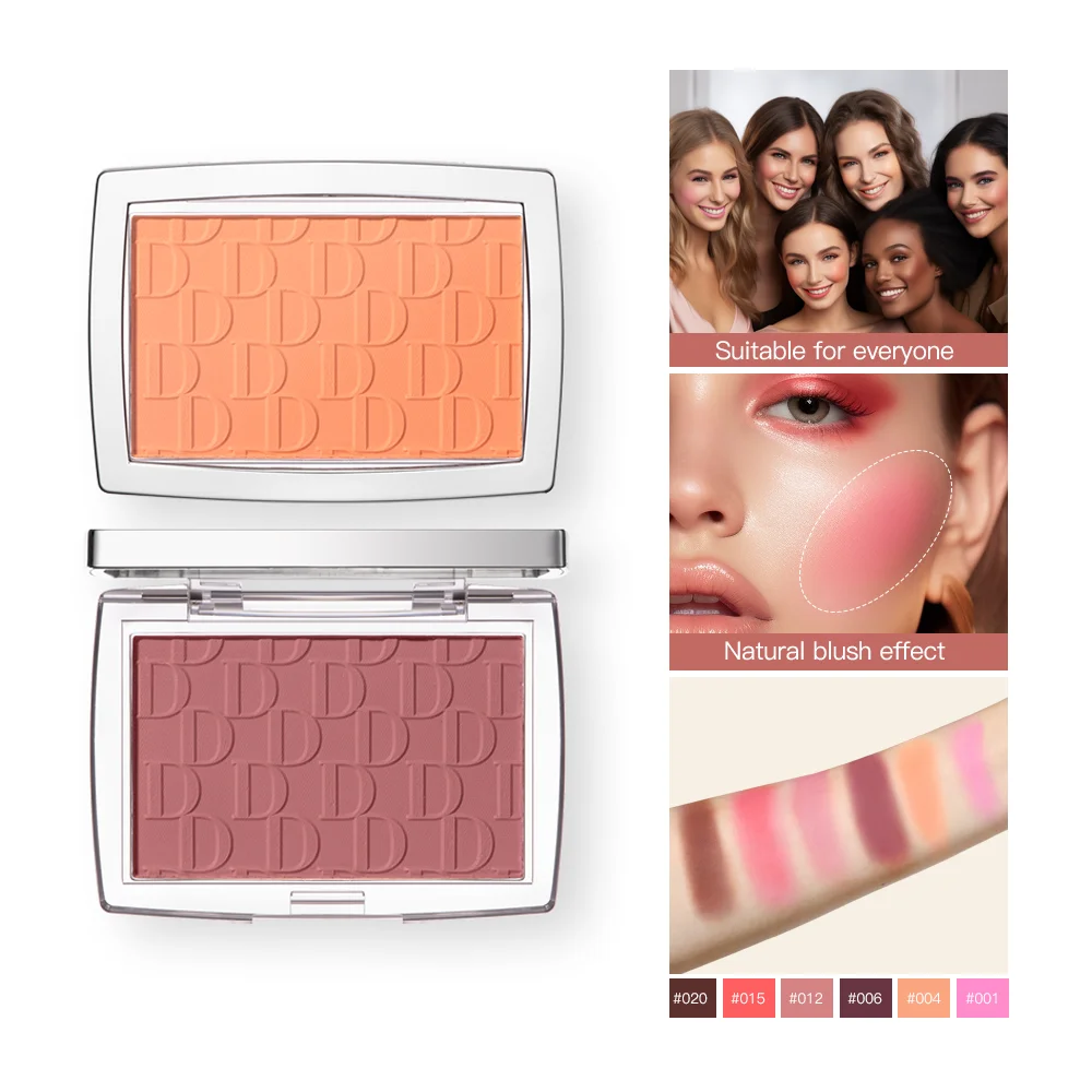 Embossed Blush Palette Matte Powder Blusher Velvet Eyeshadow Multifunctional Face Makeup Palette Female Cosmetics Cheeks Rouged