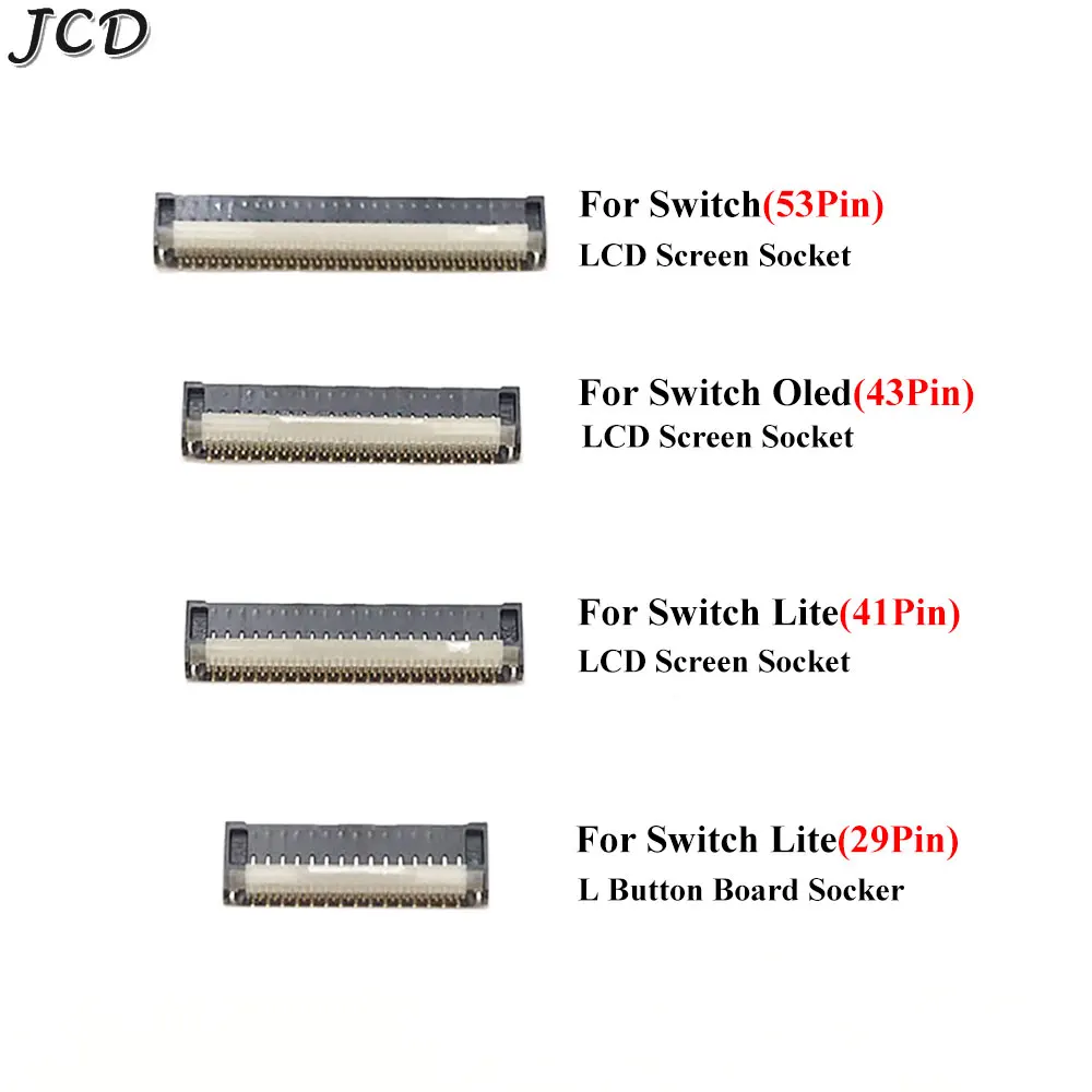 JCD 1pcs L Button Port Socket For Switch / Switch Lite OLED Motherboard LCD Display Screen Flex Cable Clip Ribbon Connector