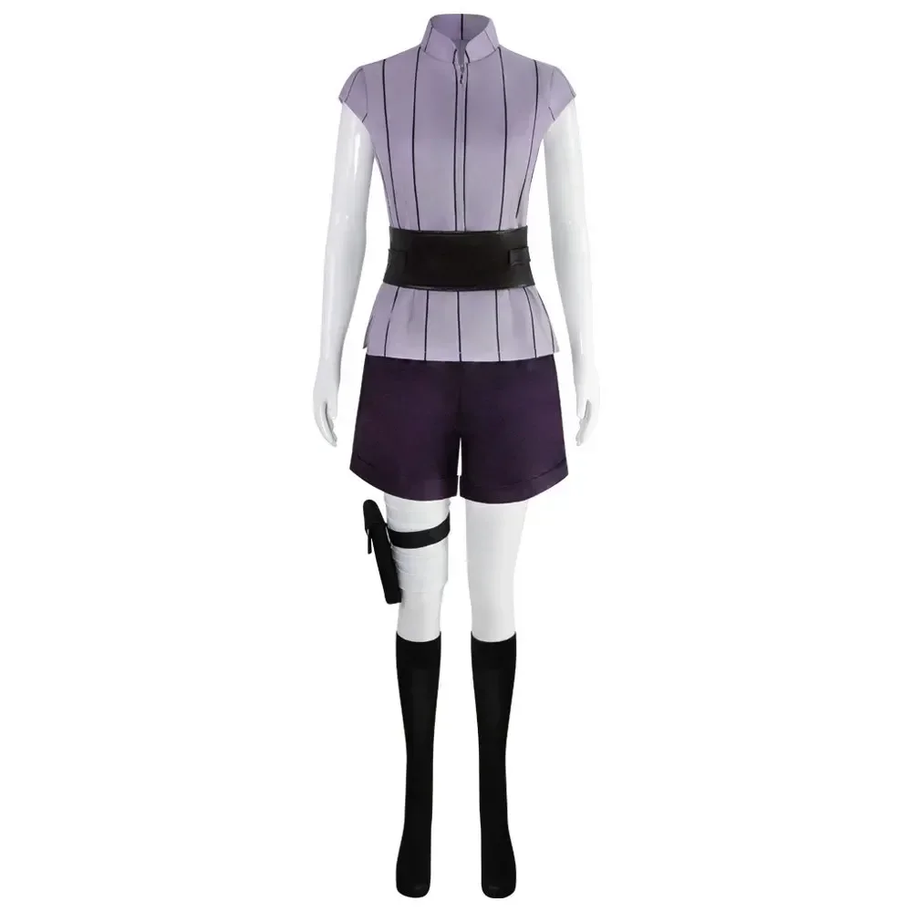 Hyuga Hinata Costume Cosplay parrucca donna abiti Halloween Carnival Party Suit Hyuuga Ninja Cosplayer viola lunga parrucca carina