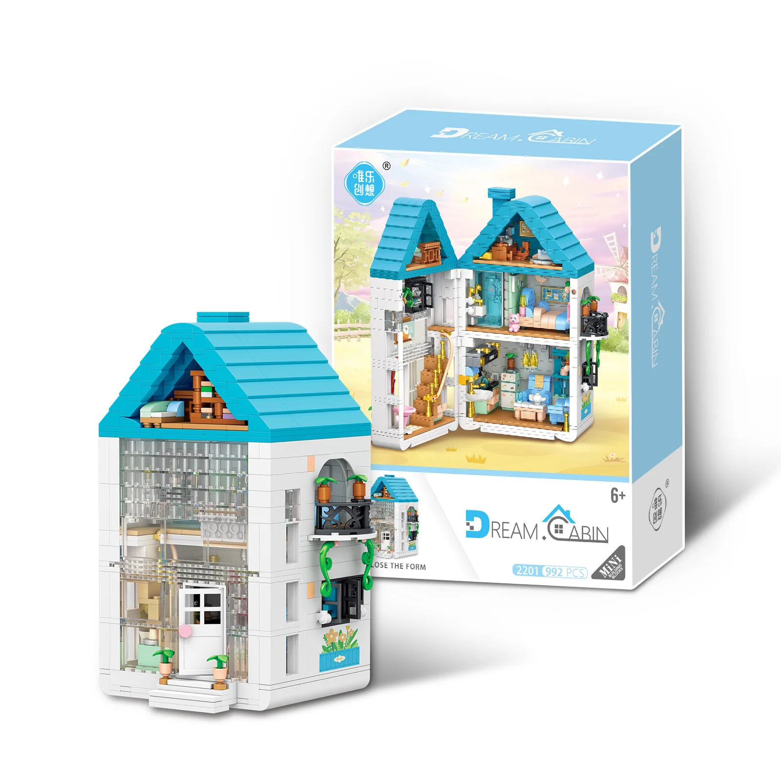 الجسيمات الصغيرة 2201-04 سلسلة مشهد البناء المجمعة لعبة مكعبات البناء للأطفال