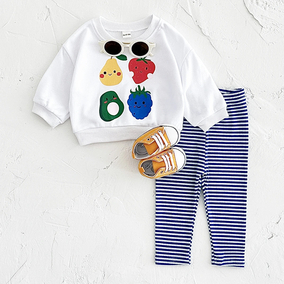 Newborn Baby Clothes Sets Spring Autumn 2Pcs Cute Children Clothing Pullover+Pants Fruit Print Long Sleeved Infant Boys Girls