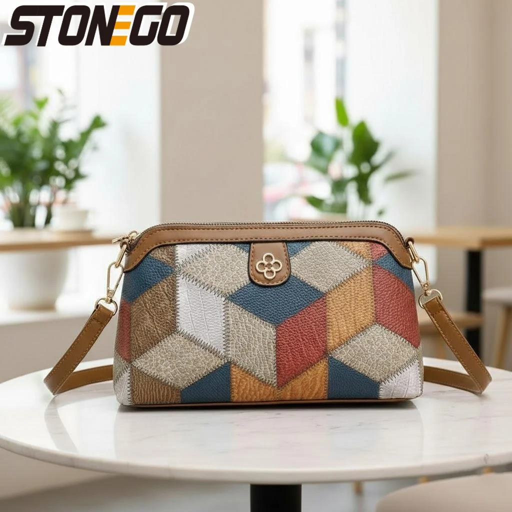 

Стильная этническая сумка-кроссбоди из искусственной кожи с регулируемым ремнем, застежкой-молнией и внутренним карманом для телефона, модная женская модель