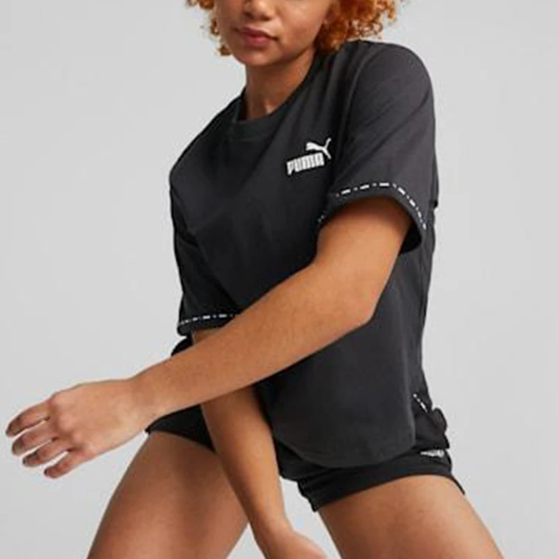 

Оригинальная женская спортивная повседневная футболка Puma Power Tape с круглым вырезом и короткими рукавами 673626-01