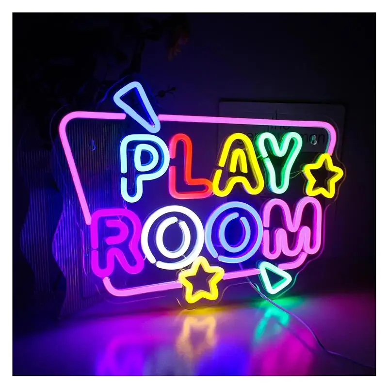 Play Room Neon Sign Colorful Light Home Game Room Decoration For Party Gaming Zone Birthday Bedroom Bar 42cm×30cm