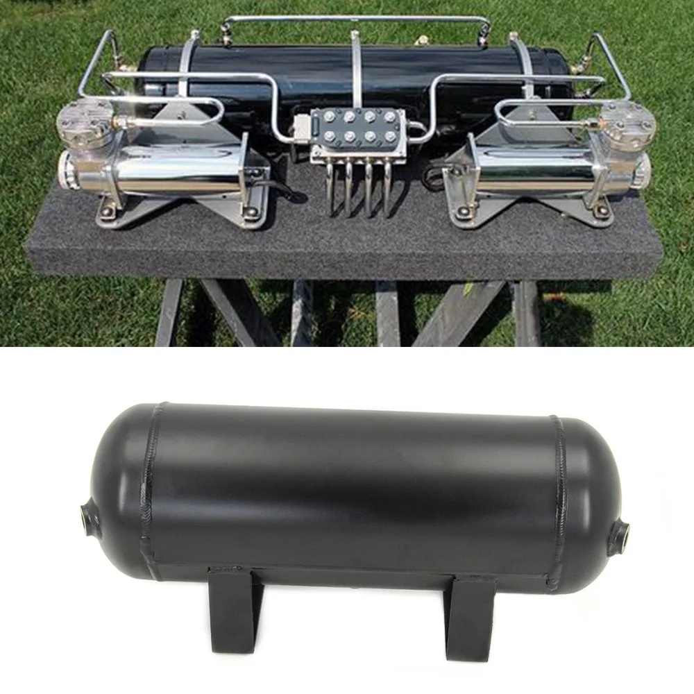 

3 Gallon Compressed air Storage Tank air Ride Receiver Tank for Air Ride Suspension Car Train Truck Horn Parts 1/4 NPT Holes