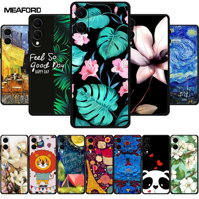 3D Flowers Case For Samsung Galaxy S25 Ultra Plus FE Edge Soft Silicone Bumper Phone Cases for Samsung S 25 Back Emboss Covers