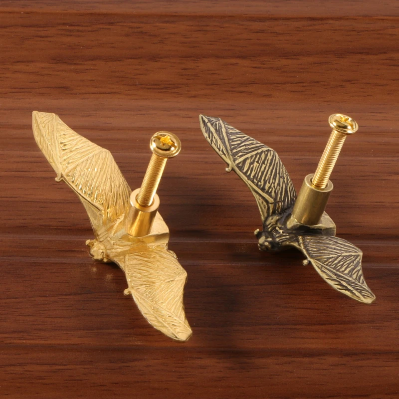 Brass Animals Bird Furniture Handles Golden Bat Cabinet Handles Door Drawer Knobs Kitchen Wardrobe Cupboard Closet Pulls