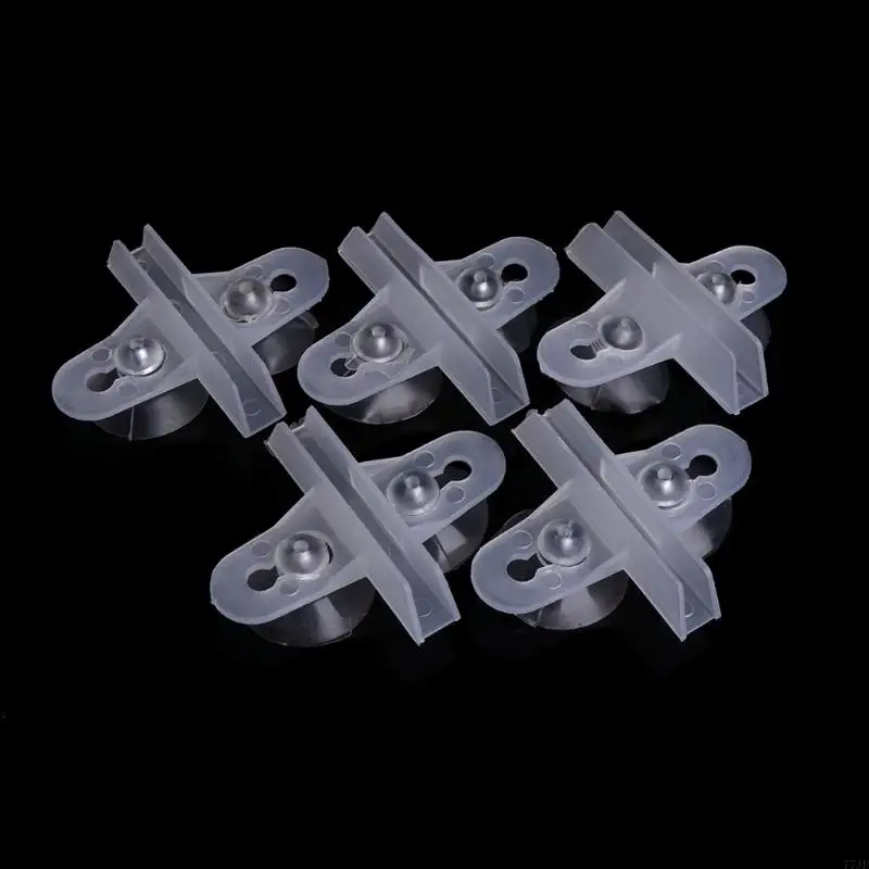 

77JF 5Pcs Aquarium Dividers Clips with Suction Cups 1.2 Inches Clear Sucker Holders