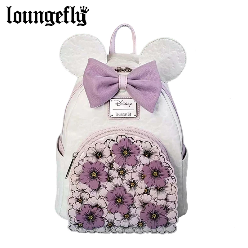 

Mickey and Minne Floral Marie Cat Mini Backpack Womens Double Strap Shoulder Bag Purse Double Shoulder Backpack Gift