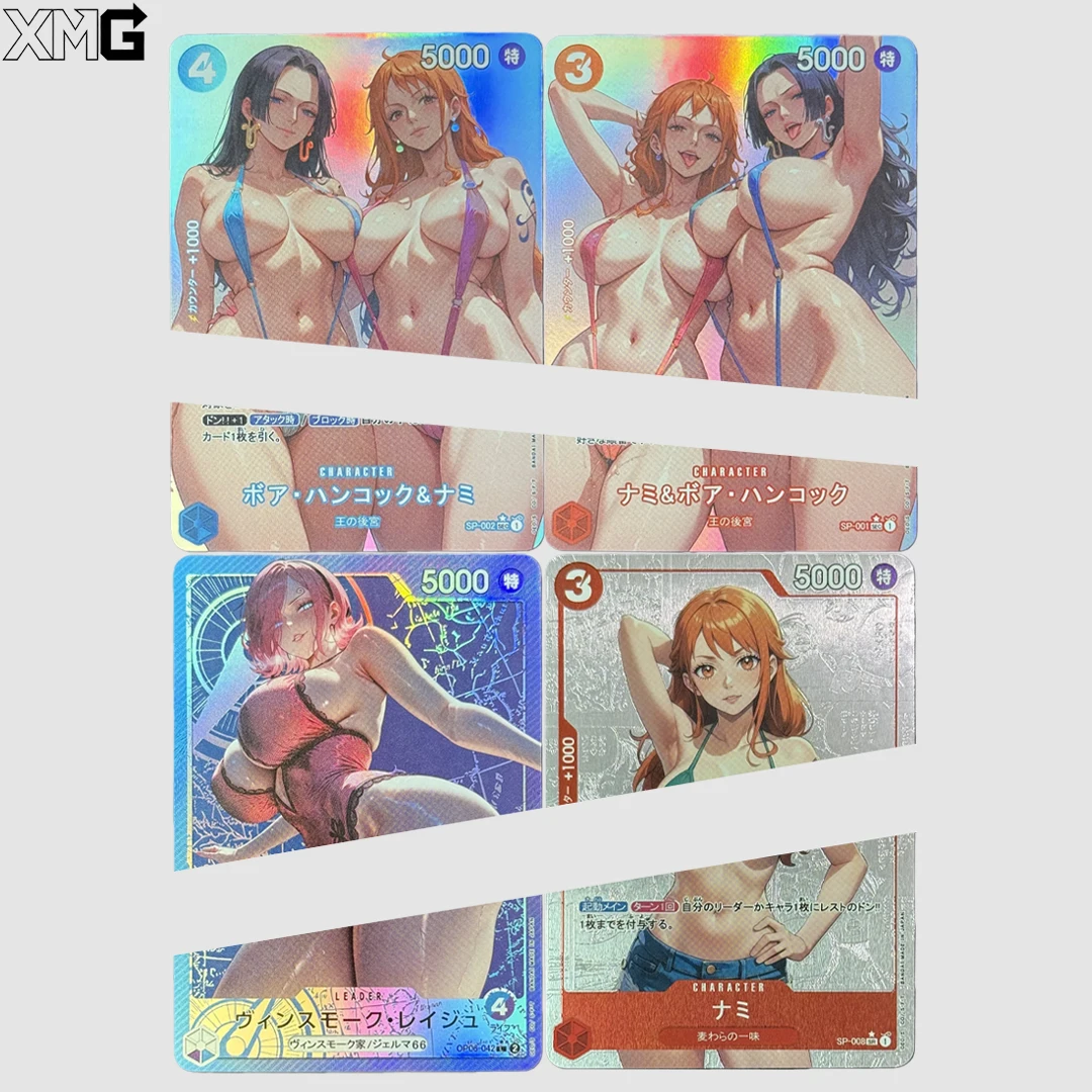

4 DIY Anime Goddess Series One Piece Card Self-Made Nami Hancock Swimsuit OPCG Fan Collectible Cards Showcase