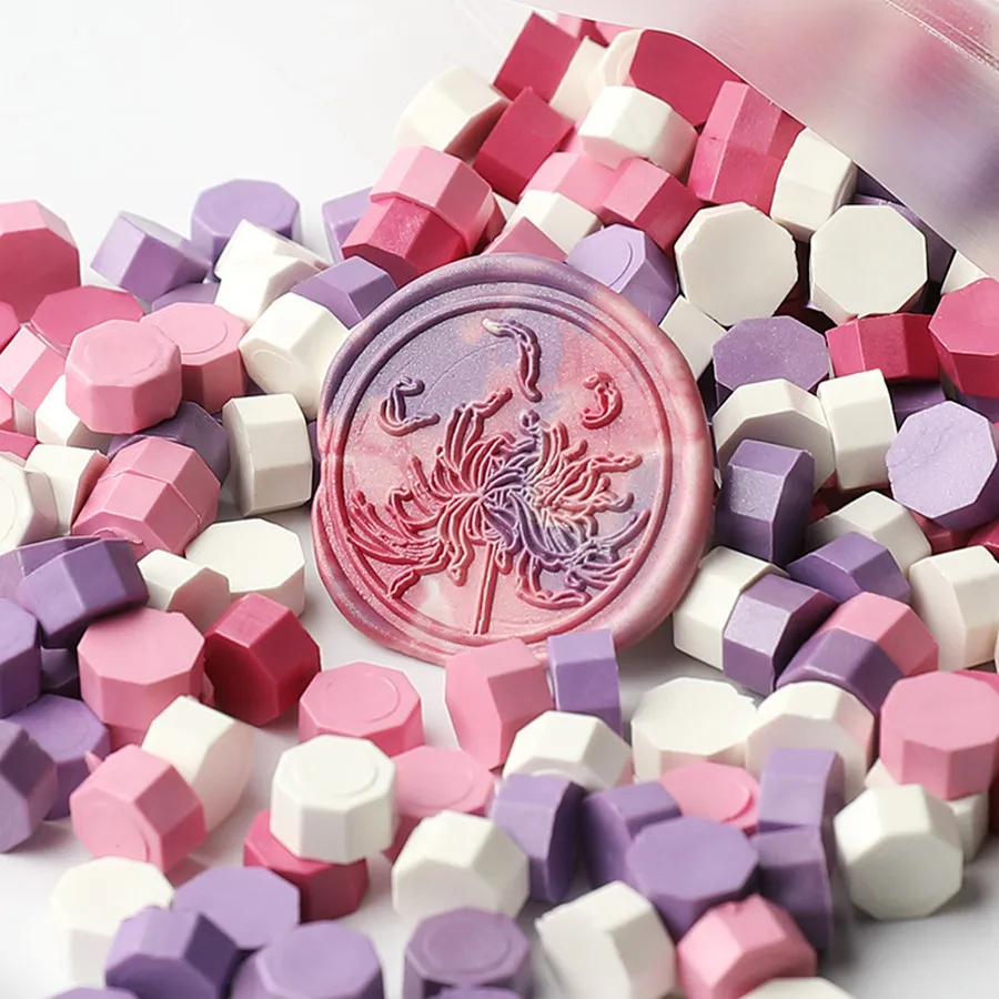 200 stks/zak Octagon Gemengde Kleur Zegellak Kralen Voor Zegel Stempel, Ideaal voor Kaart Envelop, Huwelijksuitnodiging, Cadeaupapier