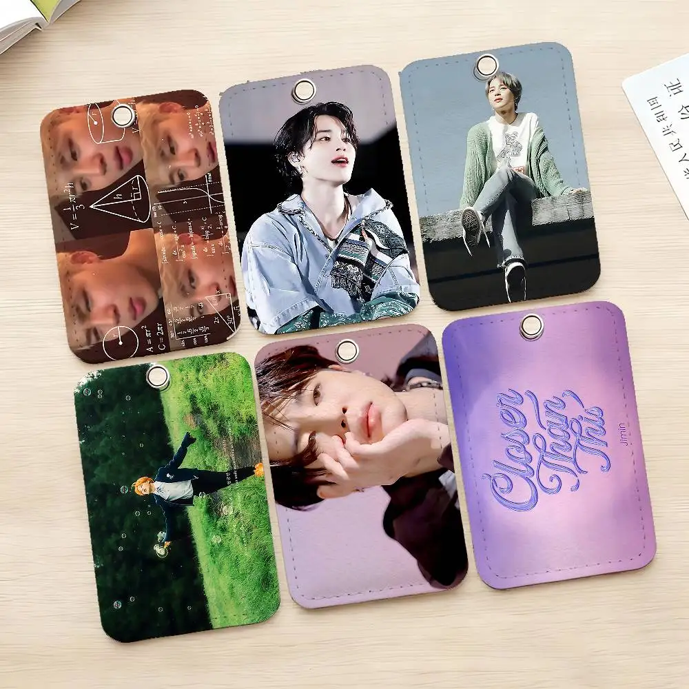 

Singer-J-Jimins-e 1 Card Holder, Leather Card Storage Box, Key Chain, Access Tag Holder, ID Card Holder, Key Chain