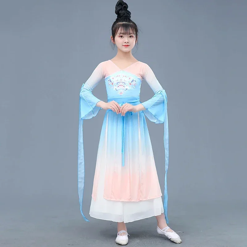 Dança clássica infantil Performance Roupa, Roupa de estilo antigo das meninas, Chinês Étnico