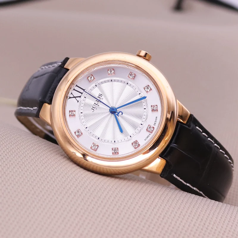 

Women's Watch Japan Quartz Hours Simple Fine Fashion Dress Bracelet Real Leather Girl Gift Julius No Box
