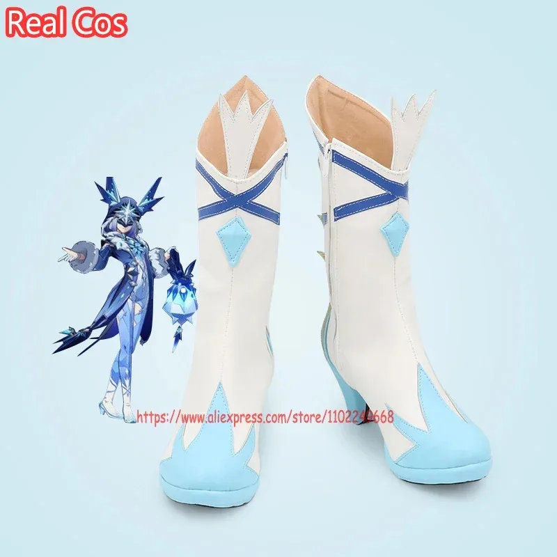 RealCos Genshin Impact Fatui Cryo Cicin Mages Обувь для косплея Сапоги Хэллоуин Косплей Костюм Аксессуар